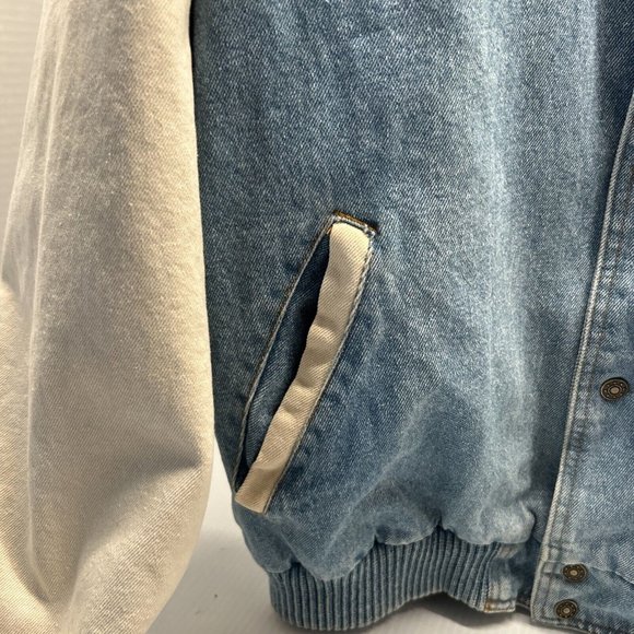 Vtg Bonneville Flats Racing Hot Salt Wendover Denim Jacket Varsity Size XL - Picture 7 of 16